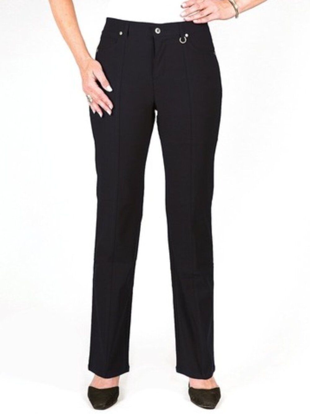 Simon Chang Denim Straight Leg Microtwill Pants | Size 18